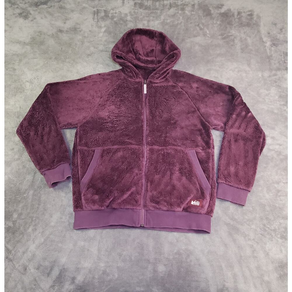 Rei Co-op Sz XL Kids Full Zip Fleece Jacket Outdoor Hoodie Purple Mountain C1-18